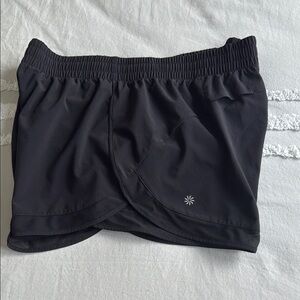 Athleta Black Mesh Racer Shorts